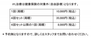 IPL治療費用